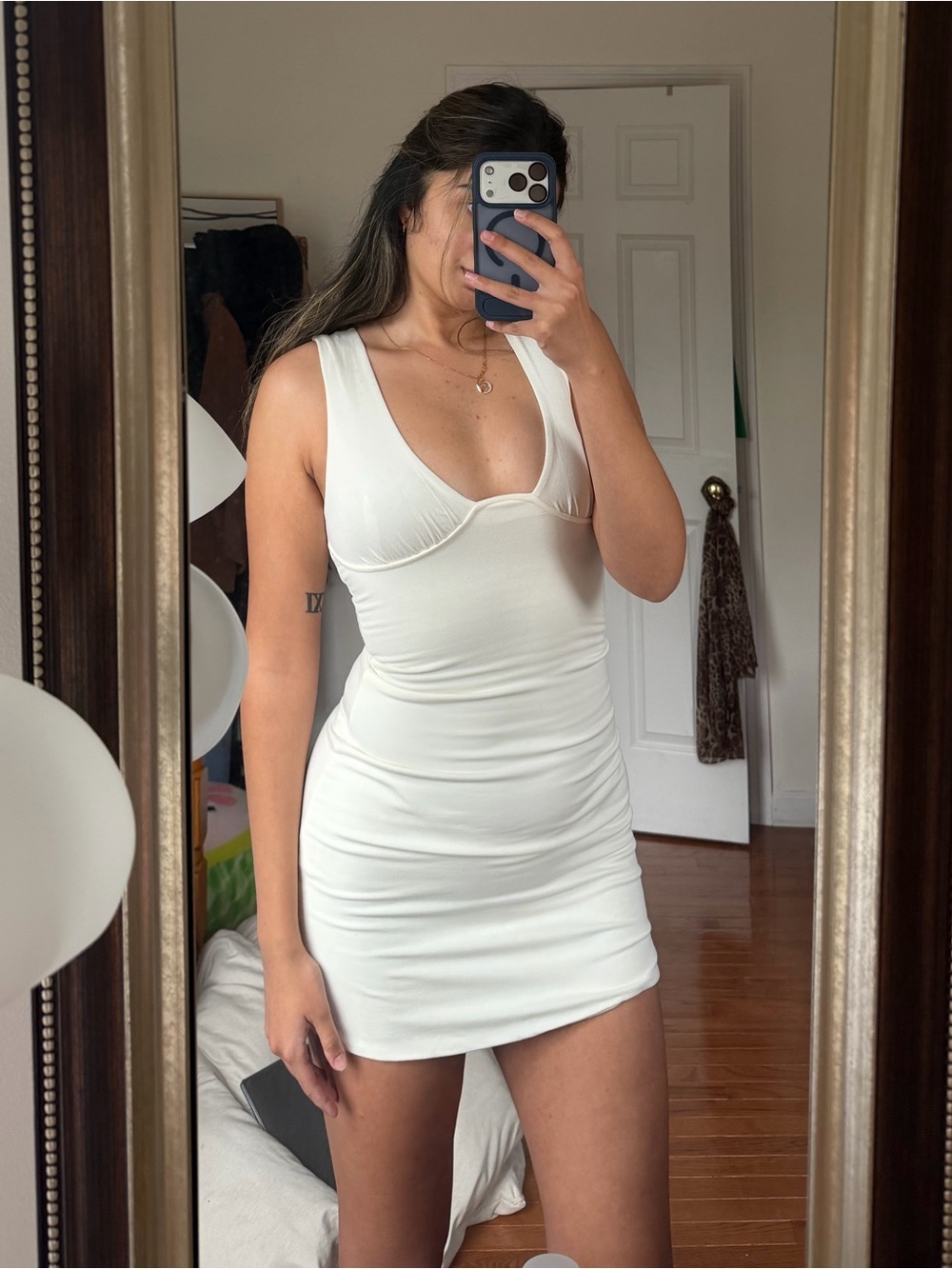 Princess Polly White Sleeveless Bodycon Mini Dress